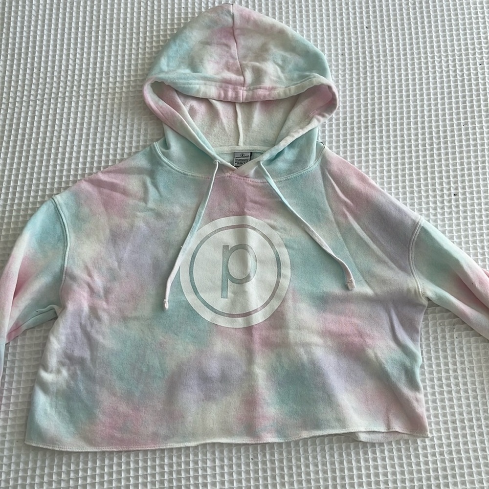 Pure Barre Tie Dye Cropped Hooded Sweatshirt